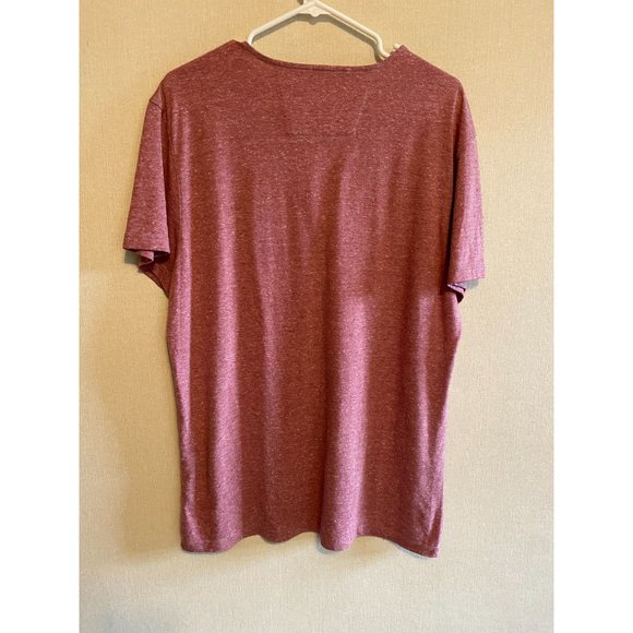John Varvatos Star U.S.A 3 Button Short Sleeve Slub Cotton Nantucket Red Henley - Picture 3 of 6